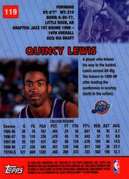 1999-00 Bowman's Best #119 Quincy Lewis Back