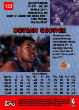 1999-00 Bowman's Best #123 Devean George Back