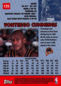 1999-00 Bowman's Best #125 Vonteego Cummings Back