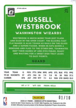 2020-21 Donruss Optic - Gold Pulsar #70 Russell Westbrook Back