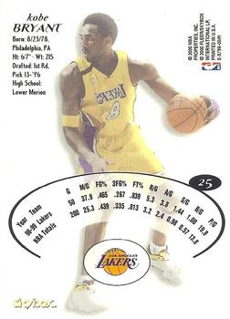 1999-00 E-X #25 Kobe Bryant Back