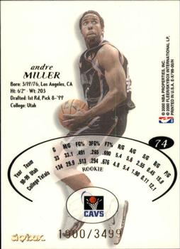 1999-00 E-X #74 Andre Miller Back
