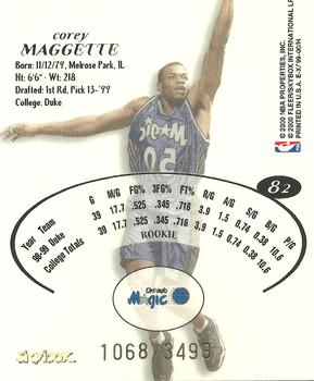1999-00 E-X #82 Corey Maggette Back