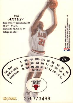 1999-00 E-X #86 Ron Artest Back