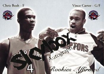 2003-04 SkyBox Autographics - Rookies Affirmed #2RE Chris Bosh / Vince Carter Front