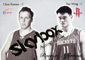 2003-04 SkyBox Autographics - Rookies Affirmed #13RE Chris Kaman / Yao Ming Front