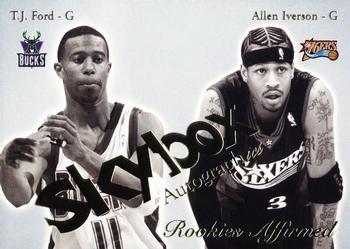 2003-04 SkyBox Autographics - Rookies Affirmed #14RE T.J. Ford / Allen Iverson Front