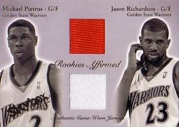 2003-04 SkyBox Autographics - Rookies Affirmed Game-Used #RAJ-MP/JR Mickael Pietrus / Jason Richardson Front