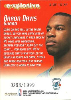 1999-00 E-X - E-Xplosive #2XP Baron Davis Back