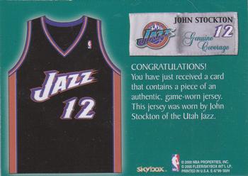 1999-00 E-X - Genuine Coverage #NNO John Stockton Back