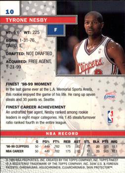 1999-00 Finest #10 Tyrone Nesby Back