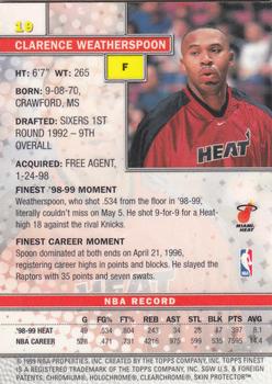 1999-00 Finest #19 Clarence Weatherspoon Back