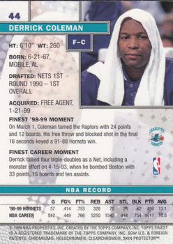 1999-00 Finest #44 Derrick Coleman Back
