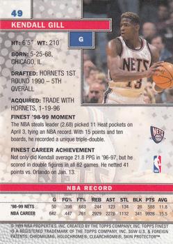 1999-00 Finest #49 Kendall Gill Back