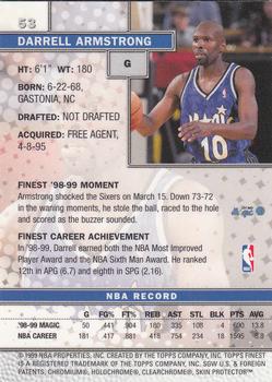 1999-00 Finest #53 Darrell Armstrong Back