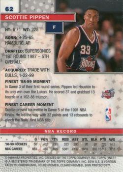 1999-00 Finest #62 Scottie Pippen Back