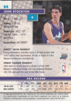 1999-00 Finest #85 John Stockton Back