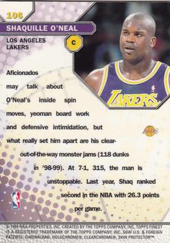 1999-00 Finest #106 Shaquille O'Neal Back