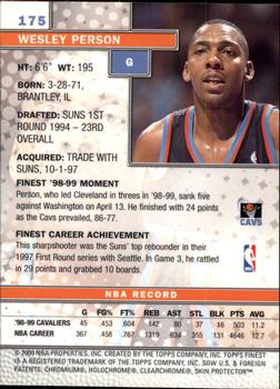 1999-00 Finest #175 Wesley Person Back
