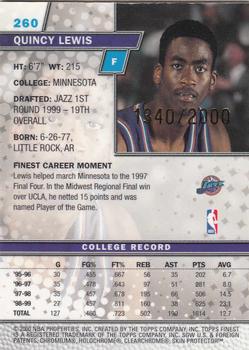 1999-00 Finest #260 Quincy Lewis Back