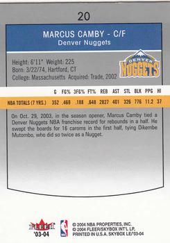 2003-04 SkyBox LE - Retail #20 Marcus Camby Back