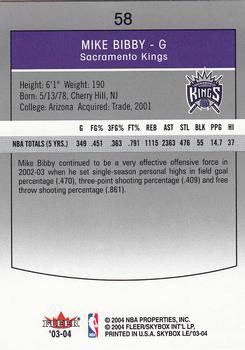 2003-04 SkyBox LE - Retail #58 Mike Bibby Back