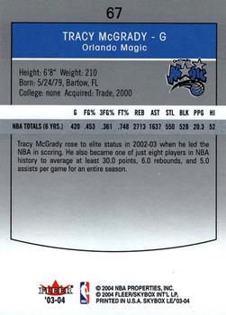 2003-04 SkyBox LE - Retail #67 Tracy McGrady Back