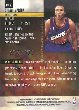 1999-00 Finest - Future's Finest #FF9 Shawn Marion Back
