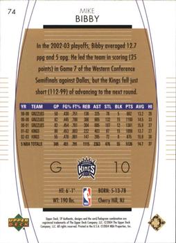 2003-04 SP Authentic - SP Limited #74 Mike Bibby Back