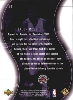 2003-04 SP Authentic - SP Limited #94 Jalen Rose Back