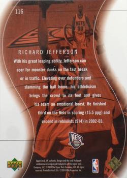 2003-04 SP Authentic - SP Limited #116 Richard Jefferson Back