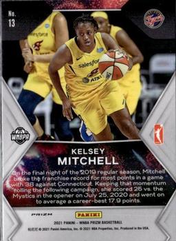 2021 Panini Prizm WNBA - Fireworks Prizms Green #13 Kelsey Mitchell Back