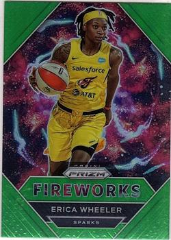 2021 Panini Prizm WNBA - Fireworks Prizms Green #15 Erica Wheeler Front