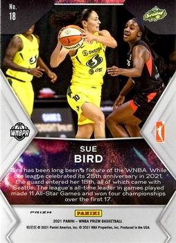 2021 Panini Prizm WNBA - Fireworks Prizms Green #18 Sue Bird Back