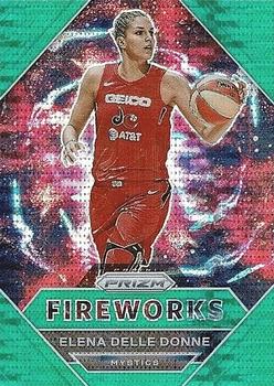 2021 Panini Prizm WNBA - Fireworks Prizms Green Pulsar #20 Elena Delle Donne Front