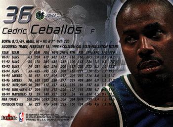 1999-00 Flair Showcase #36 Cedric Ceballos Back