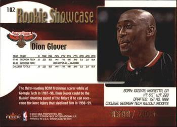 1999-00 Flair Showcase #102 Dion Glover Back