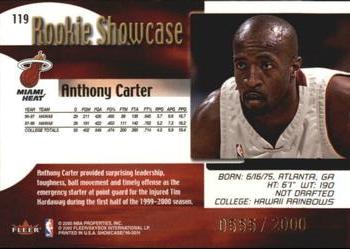 1999-00 Flair Showcase #119 Anthony Carter Back