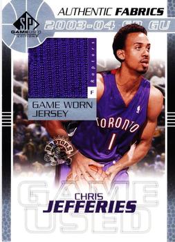 2003-04 SP Game Used - Authentic Fabrics #CJ-D Chris Jefferies Front