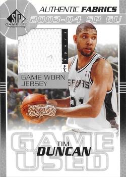 2003-04 SP Game Used - Authentic Fabrics #TD-J Tim Duncan Front