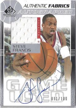 2003-04 SP Game Used - Authentic Fabrics Autographs #SF-AJ Steve Francis Front