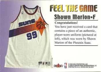 1999-00 Flair Showcase - Feel the Game #NNO Shawn Marion Back