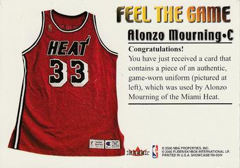 1999-00 Flair Showcase - Feel the Game #NNO Alonzo Mourning Back