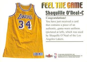 1999-00 Flair Showcase - Feel the Game #NNO Shaquille O'Neal Back