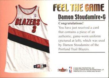 1999-00 Flair Showcase - Feel the Game #NNO Damon Stoudamire Back
