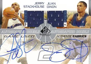 2003-04 SP Game Used - Authentic Fabrics Dual Autographs #JS/JD-AJ Jerry Stackhouse / Juan Dixon Front