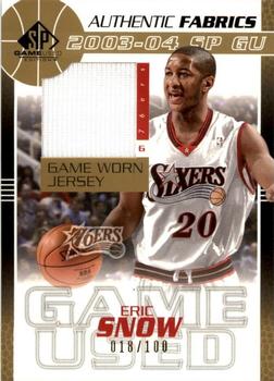 2003-04 SP Game Used - Authentic Fabrics Gold #ES-J Eric Snow Front