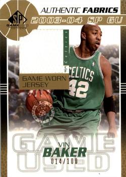 2003-04 SP Game Used - Authentic Fabrics Gold #VB-J Vin Baker Front