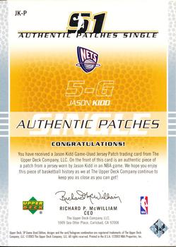 2003-04 SP Game Used - Authentic Patches #JK-P Jason Kidd Back