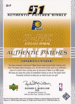 2003-04 SP Game Used - Authentic Patches #JO-P Jermaine O'Neal Back